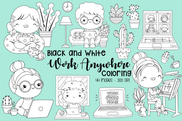 Download Black and White Coloring Work Anywhere - Black and white coloring Collection