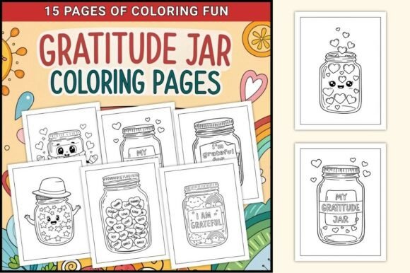 Download Gratitude Jar Coloring Pages for Kids - Coloring pages Collection