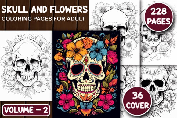 Download 228 Skull and Flowers Coloring Pages - Coloring pages Collection