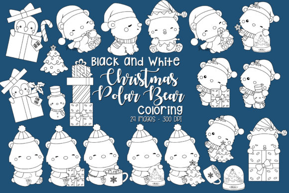 Download Black and White Coloring Polar Bear - Black and white coloring Collection