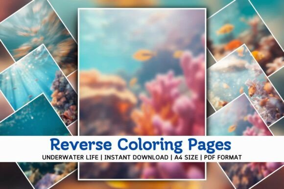 Download Underwater Life Reverse Coloring Pages 4 - Coloring pages Collection